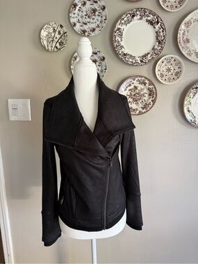 Fitted Faux Leather Moto Jacket
